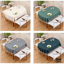 Toile cirée ovale grise