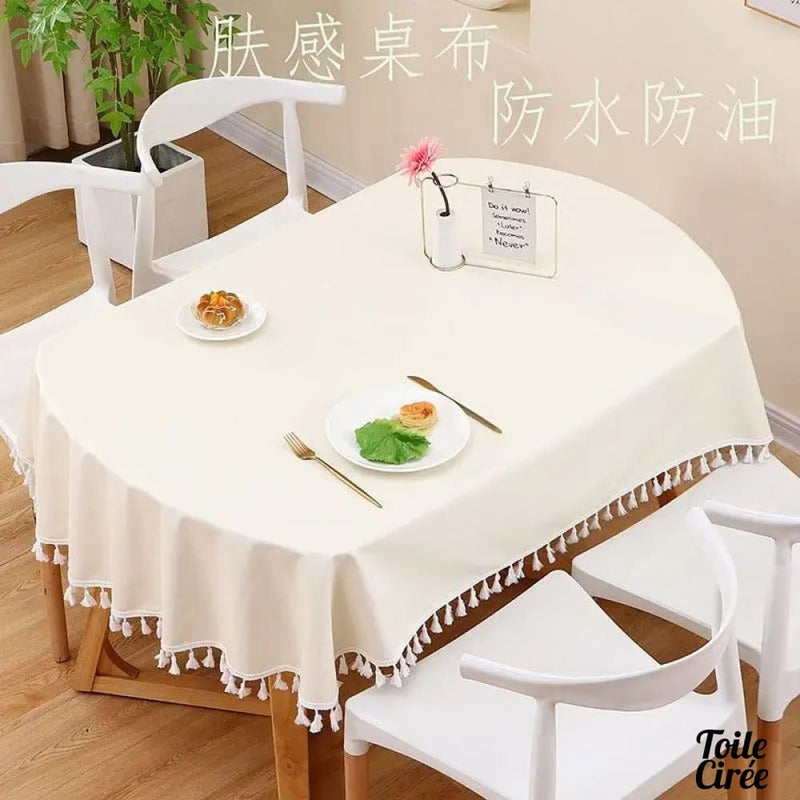 Toile cirée ovale grise