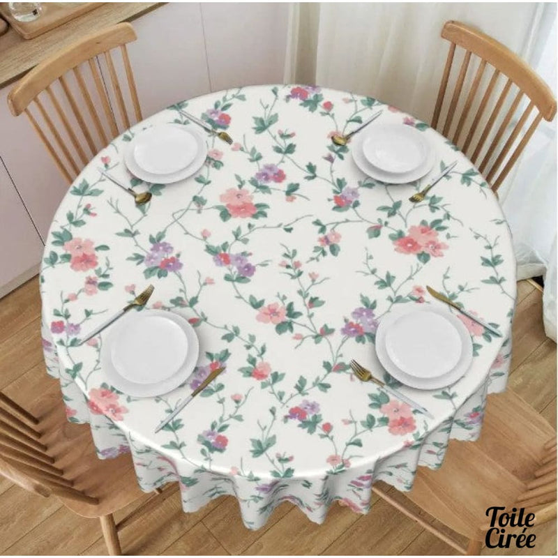 Toile cirée petites fleurs roses