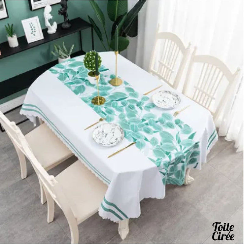 Toile cirée pour table de jardin ovale