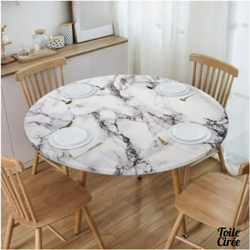 Toile cirée pour table ronde élastiquée