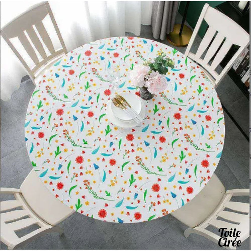 Toile cirée pour table ronde élastiquée