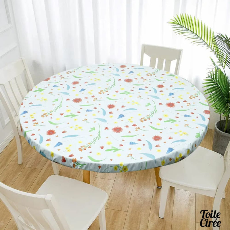 Toile cirée pour table ronde élastiquée