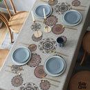 Toile cirée rectangulaire grise et rouge