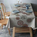 Toile cirée rectangulaire grise et rouge