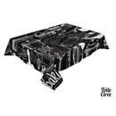 Toile cirée rectangulaire noir et blanc