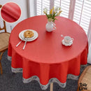 Toile cirée ronde 160 cm rouge