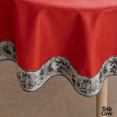 Toile cirée ronde 160 cm rouge