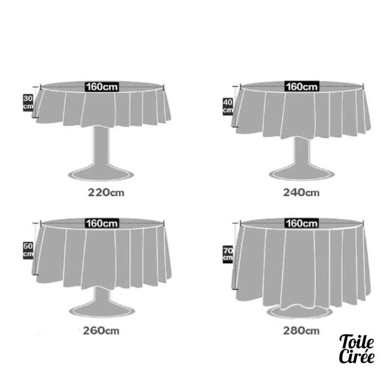 Toile cirée ronde 160