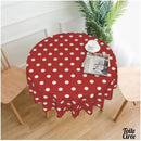 Toile cirée ronde à pois