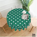 Toile cirée ronde à pois