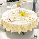 Toile cirée ronde petite fleurs