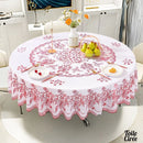 Toile cirée ronde petite fleurs