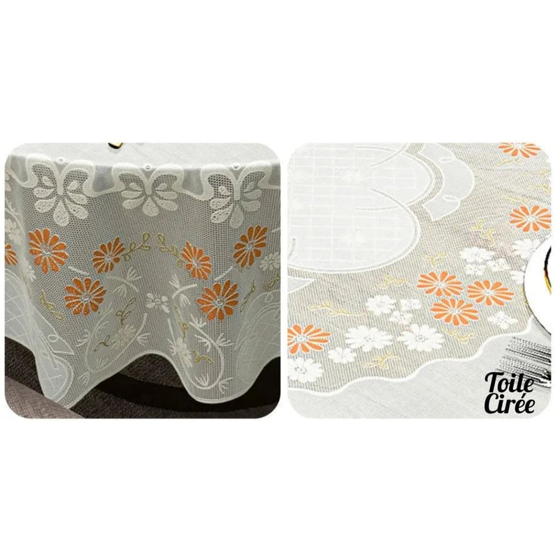 Toile cirée ronde petite fleurs