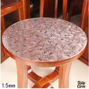 Toile cirée ronde transparente florale