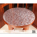 Toile cirée ronde transparente florale