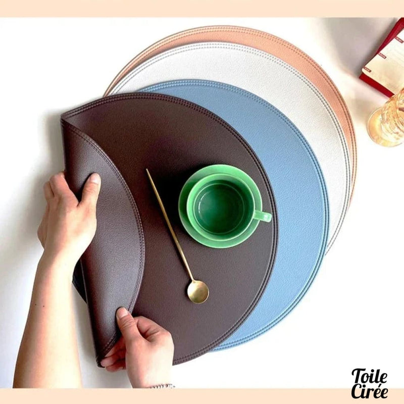 Toile cirée set de table rond