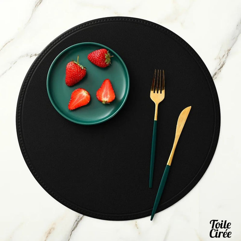 Toile cirée set de table rond