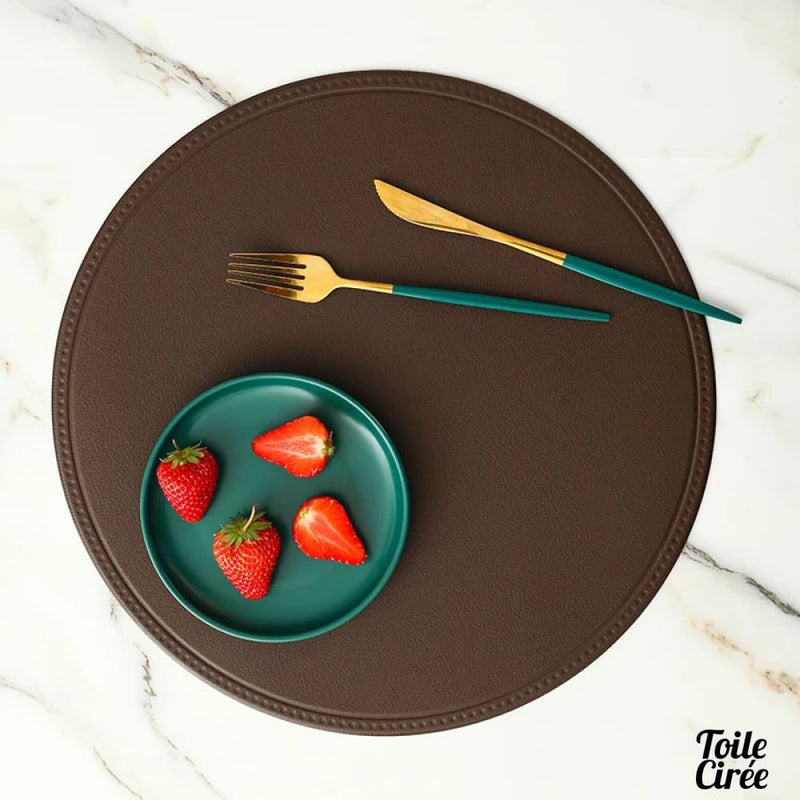 Toile cirée set de table rond