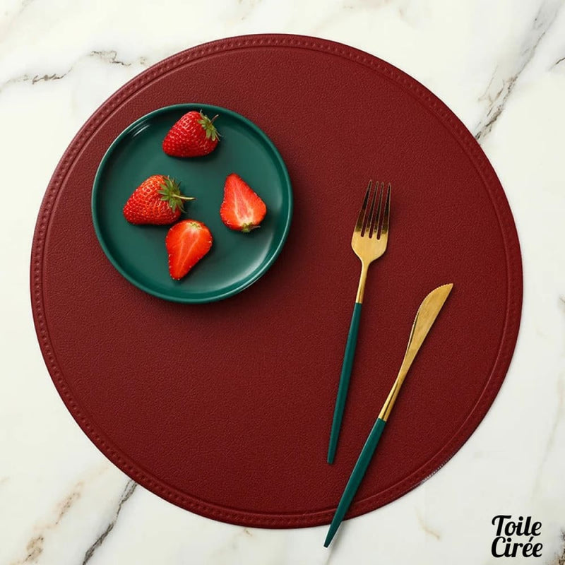 Toile cirée set de table rond