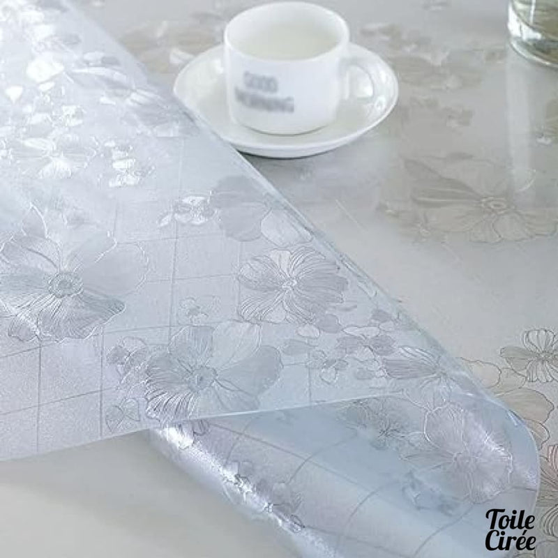 Toile cirée transparente avec motif