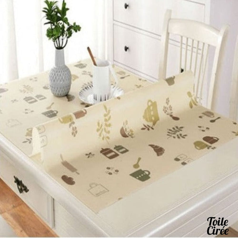 Toile ciree transparente fantaisie cuisine