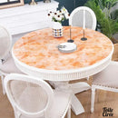 Toile cirée transparente ronde orangée