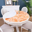 Toile cirée transparente ronde orangée