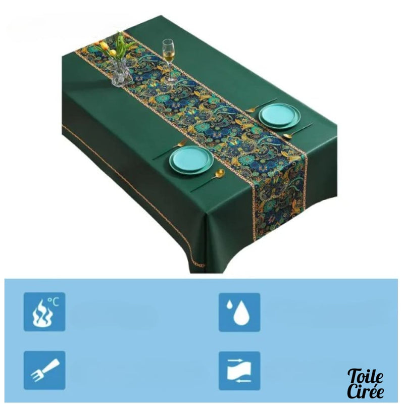 Toile cirée vert foncé