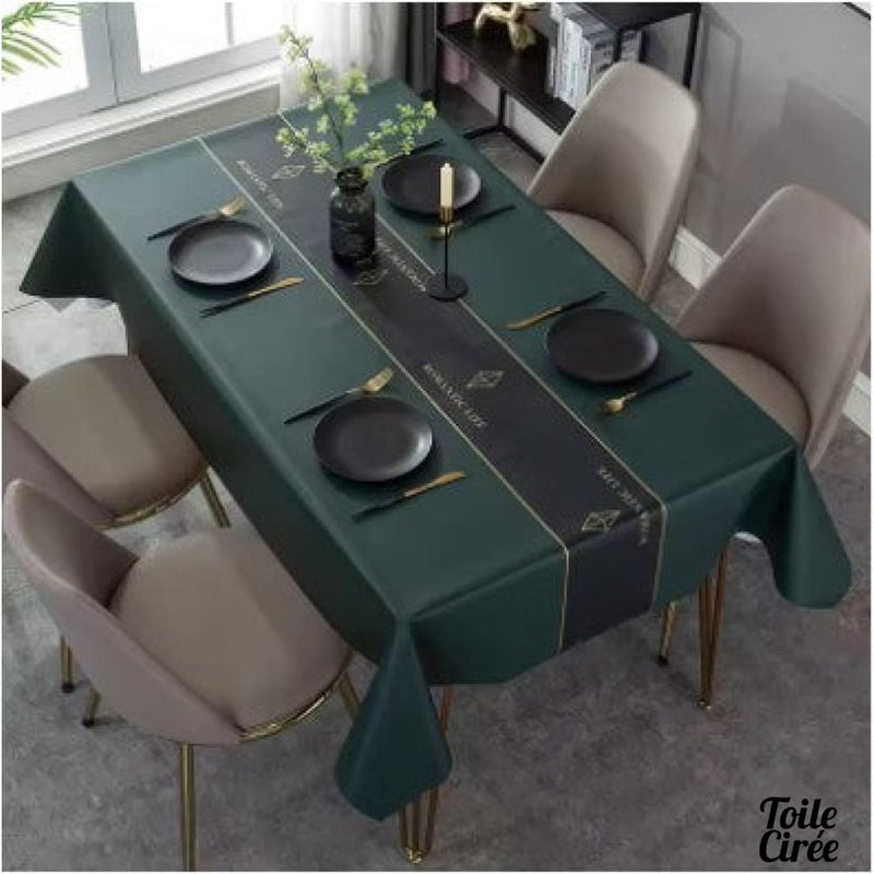 Toile cirée vert foncé