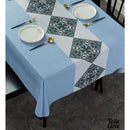 Nappe toile cirée bleue