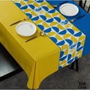 Toile cirée jaune bleue