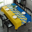 Toile cirée jaune bleue