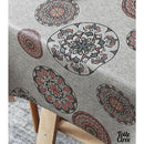 Toile cirée rectangulaire grise et rouge