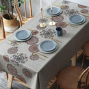 Toile cirée rectangulaire grise et rouge